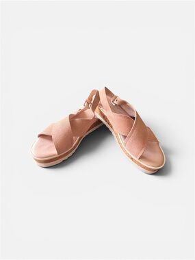 Marc Fisher Blush Pink Crisscross Platform Sandals